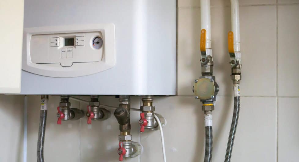 une chaudière gaz à double circuit est installée dans l'appartement